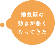 換気扇の効きが悪くなってきた